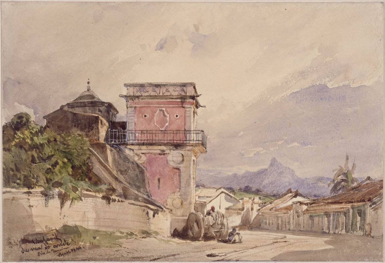 Fontána na ulici Rua do Conde. Rio de Janeiro od Eduard Hildebrandt