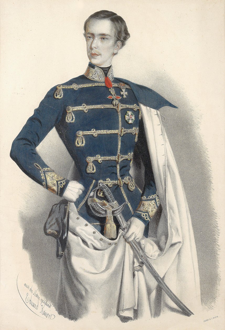 Portrét rakouského císaře Františka Josefa I. v maďarské uniformě, c. 1850. od Eduard Kaiser