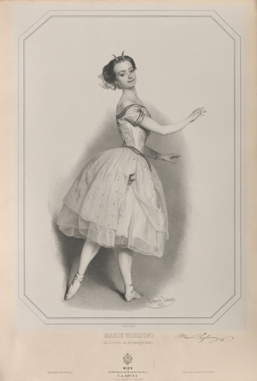 Portrét baletky Marie Taglioni 1804-1884 jako Satanella, 1853. od Eduard Kaiser