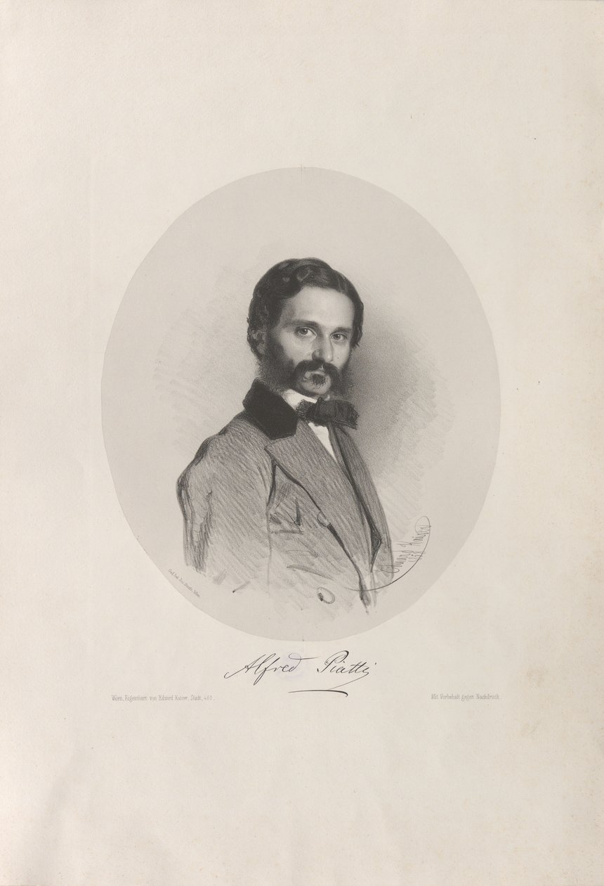 Portrét violoncellisty a skladatele Alfreda Piattiho 1822-1901, 1858. od Eduard Kaiser