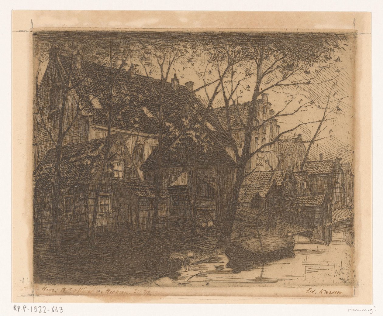 Zadní strany domů podél vody od Eduard Karsen (signed by artist)