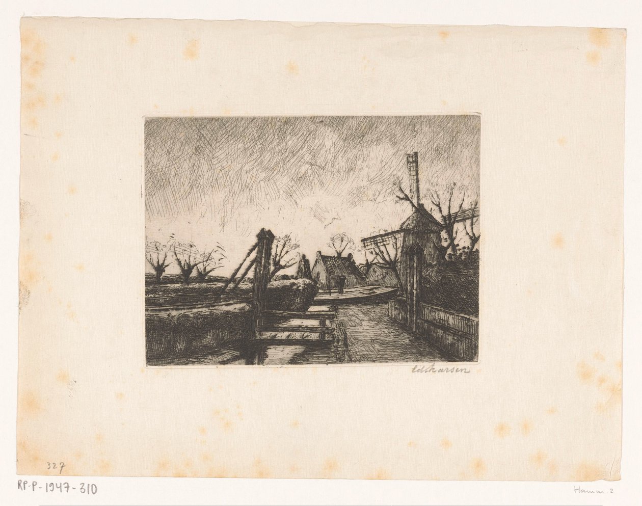 Cesta s mostem podél příkopu od Eduard Karsen (signed by artist)