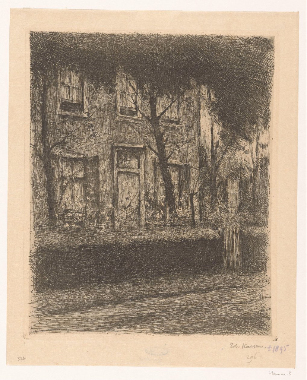 Předzahrádka domu s živým plotem od Eduard Karsen (signed by artist)