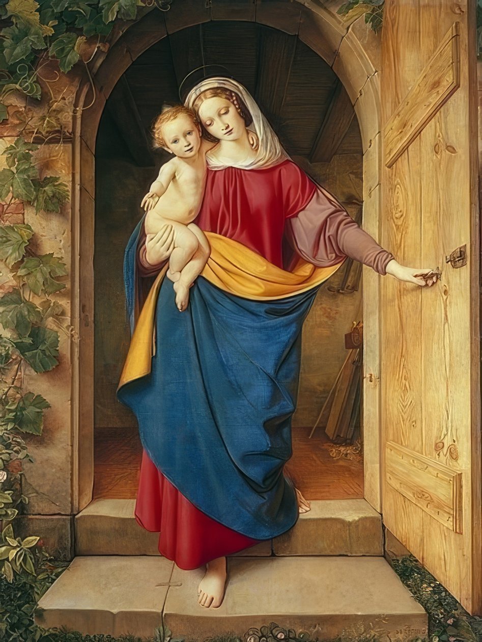 Madonna ve dveřích dílny. 1832 od Eduard Steinbruck