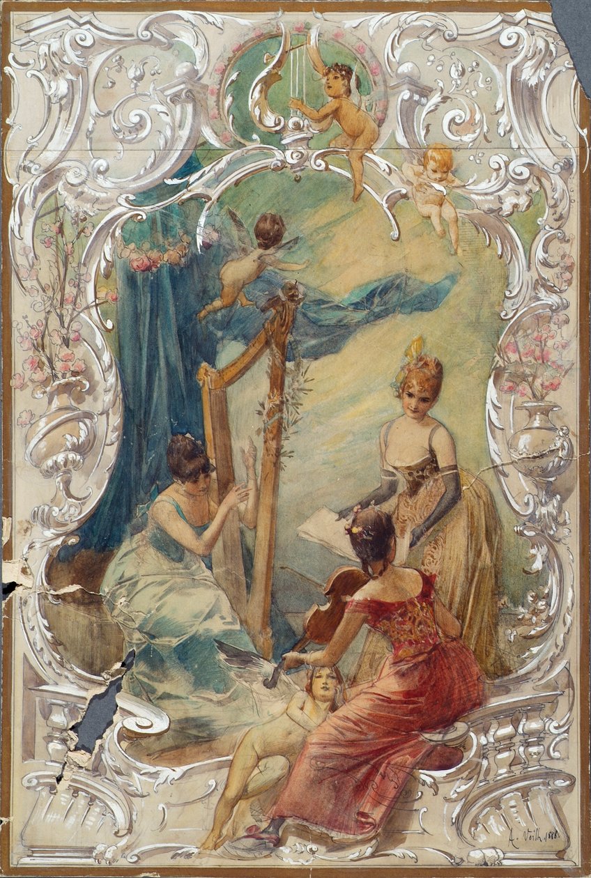 Zpěv (návrh pro nástěnnou malbu ve Varieté Ronacher, Vídeň) od Eduard Veith