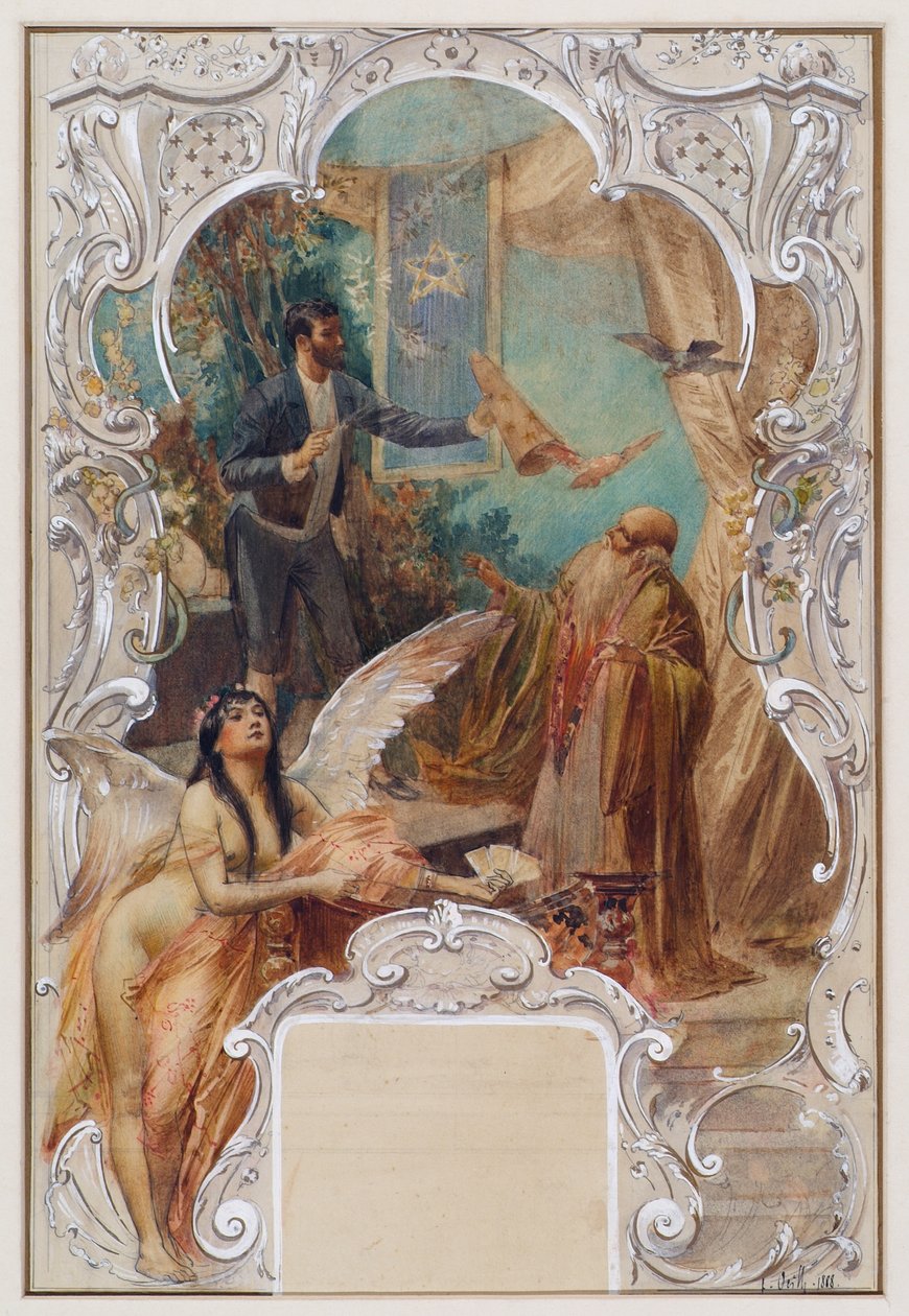 Kouzelník (návrh pro nástěnnou malbu ve Varieté Ronacher, Vídeň) od Eduard Veith
