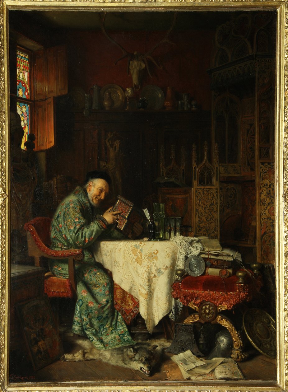 Sběratel (zastavárník) - obraz Eduarda von Gruetznera (1846-1925), olej na plátně od Eduard von Grutzner