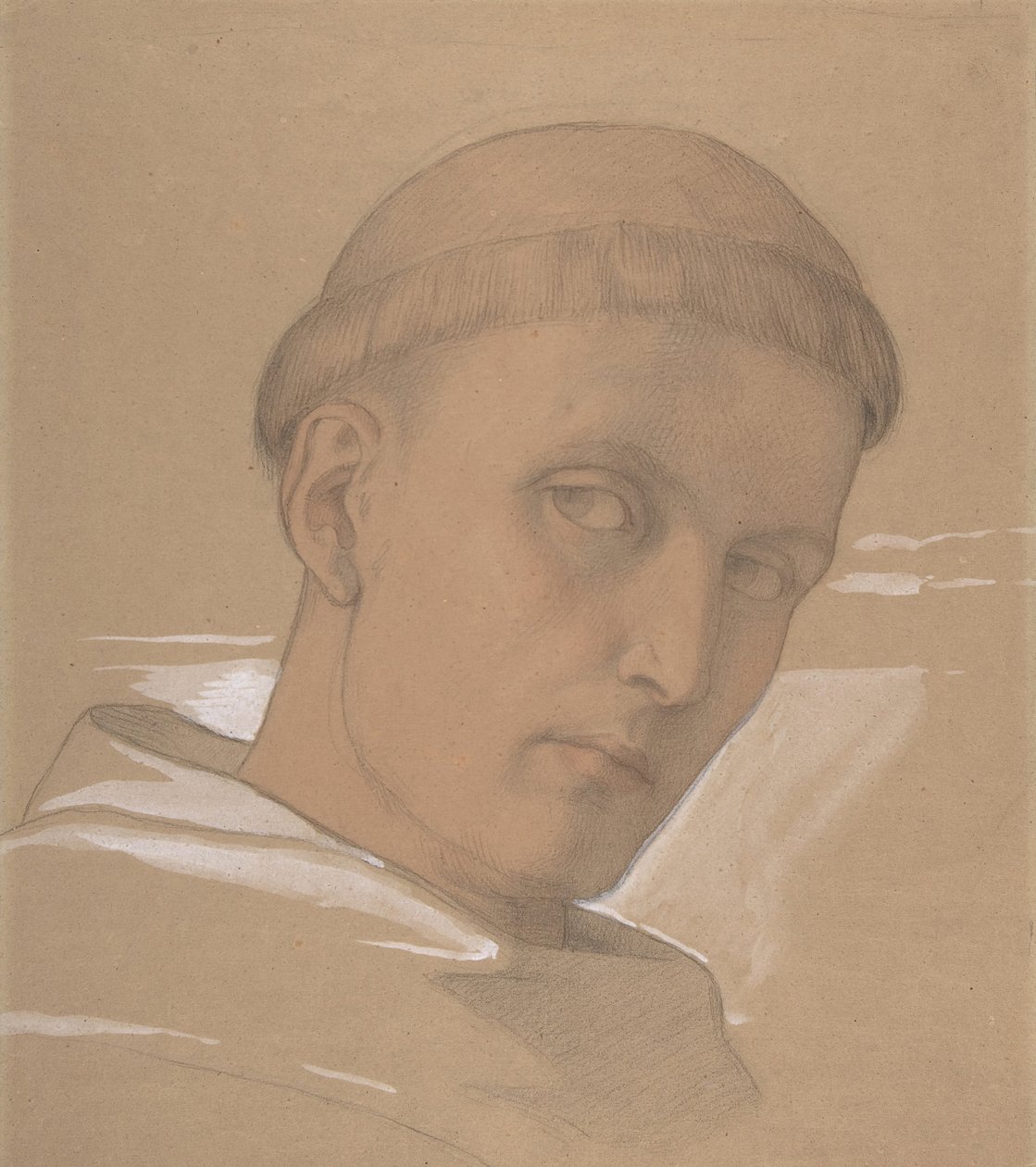 Studie hlavy sv. Augustina, k obrazu Madona s dítětem..., 1846. od Eduard von Steinle