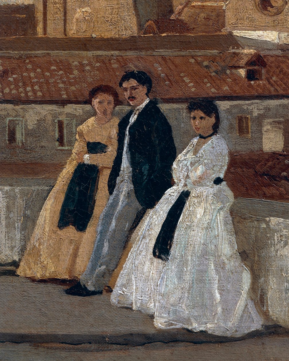 Terasa, Edoardo Dalbono (1841-1915), olej na panelu, 45x30 cm. Detail. od Eduardo Dalbono