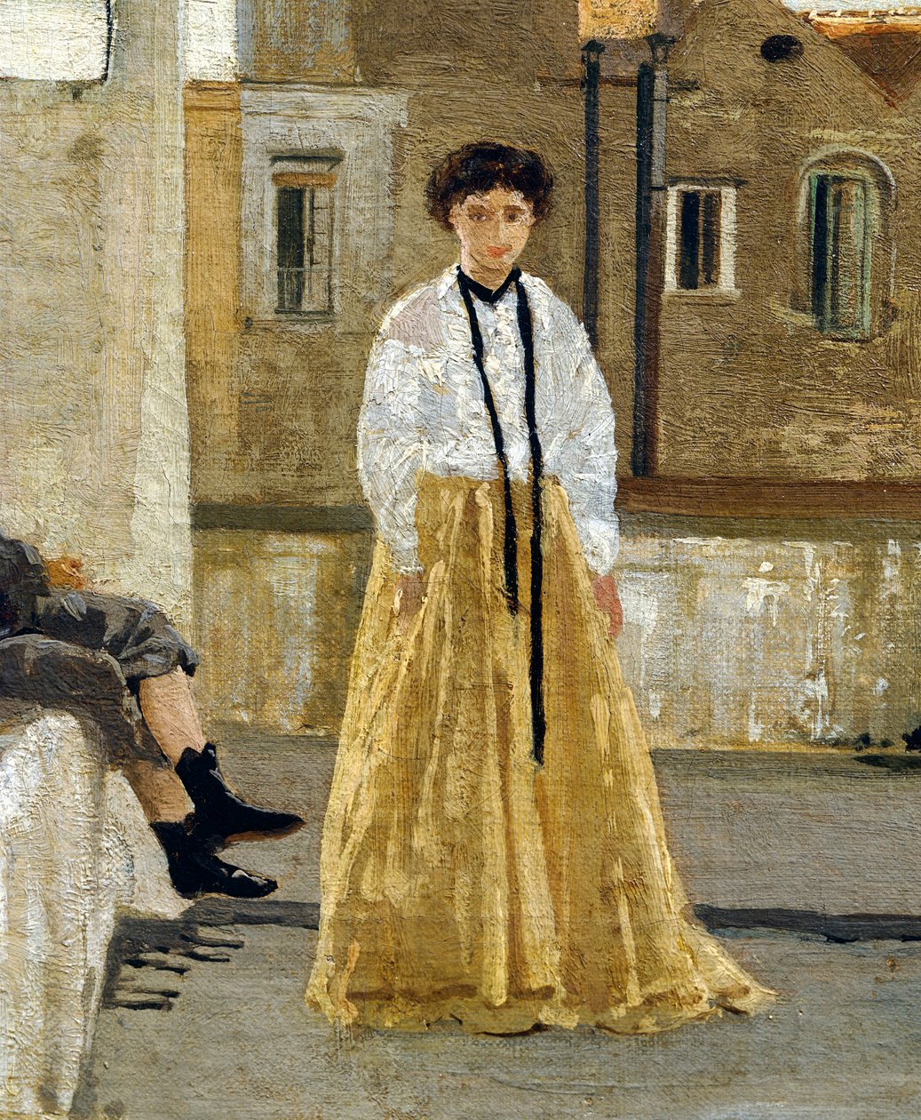Terasa, Edoardo Dalbono (1841-1915), olej na panelu, 45x30 cm. Detail. od Eduardo Dalbono