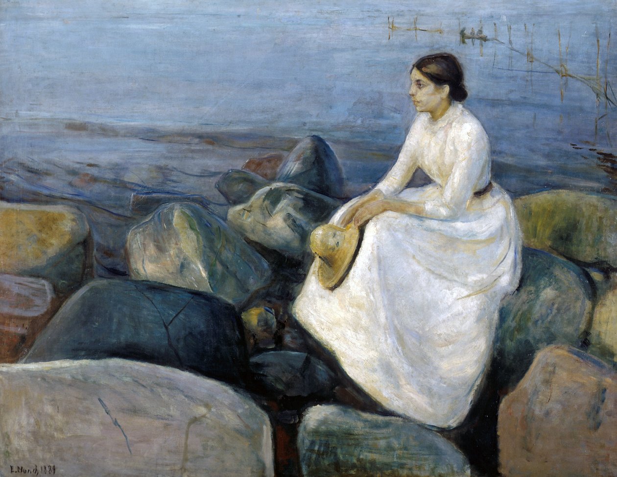 Letní noc, Inger na pláži od Edvard Munch
