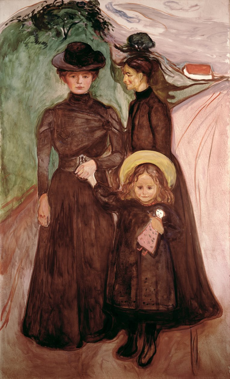 Rodina na cestě kolem roku 1903 od Edvard Munch