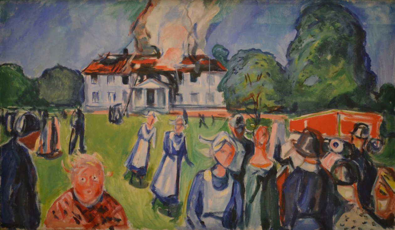 Dům hoří od Edvard Munch