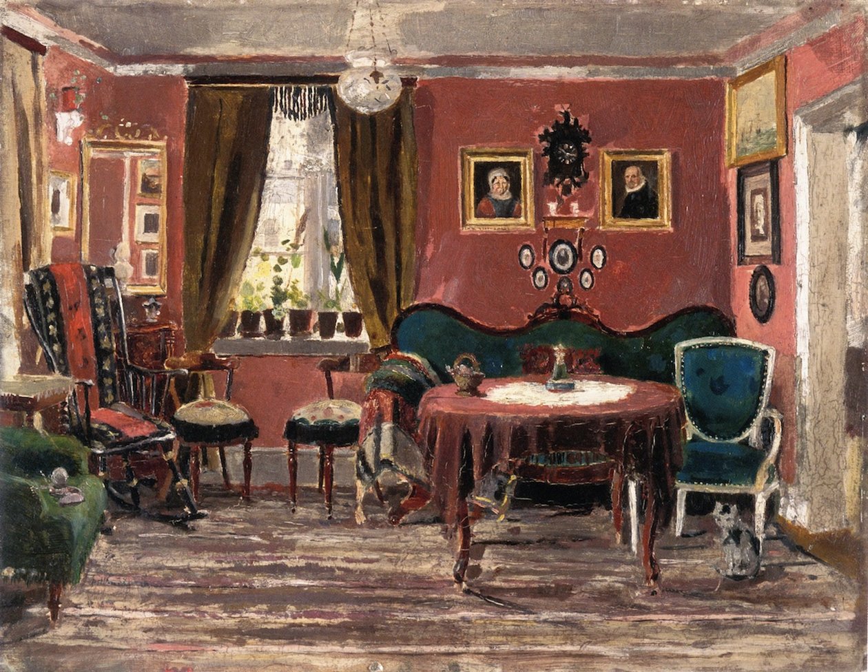 Obývací pokoj Misses Munch v Pilestredet 61 (1881) od Edvard Munch