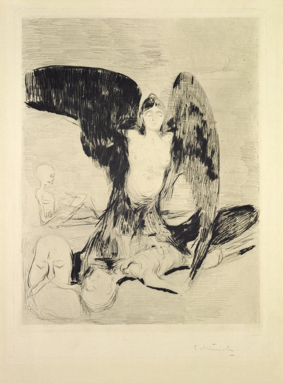 Vampire, 1894 (indický inkoust na papíře) od Edvard Munch