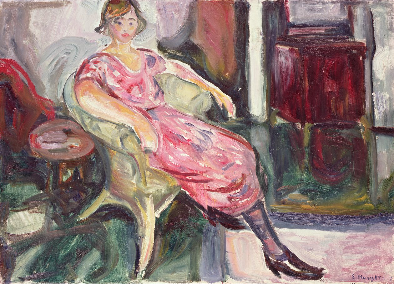 Žena v proutěném křesle, 1924-25 od Edvard Munch
