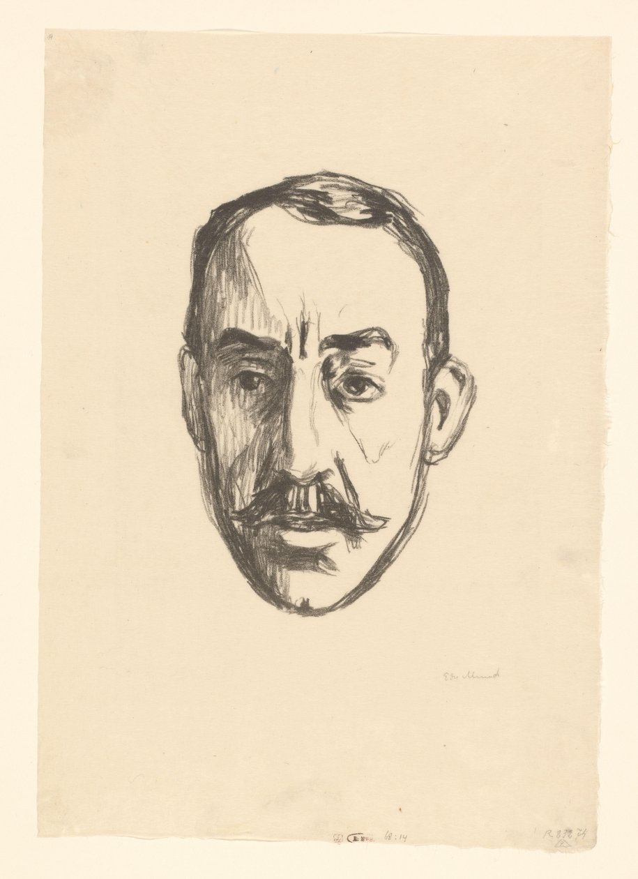 Portrét Henry van de Velde Henry van de Velde (původní název) od Edvard Munch (signed by artist)