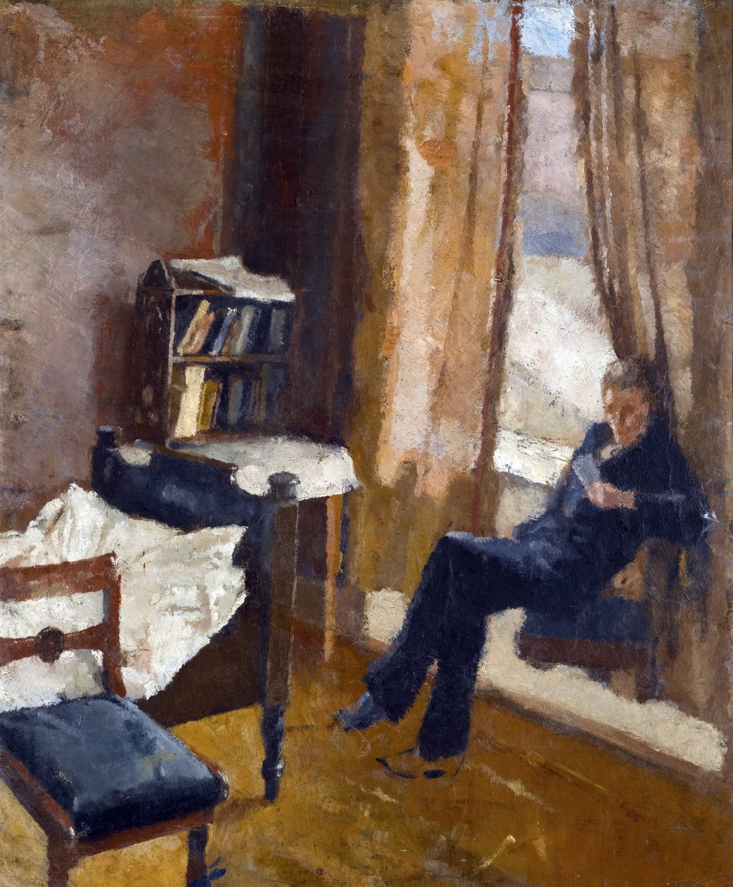 Andreas Reading - Peinture de Edvard Munch (1863-1944) - Olej na kartonu od Edvard Munch