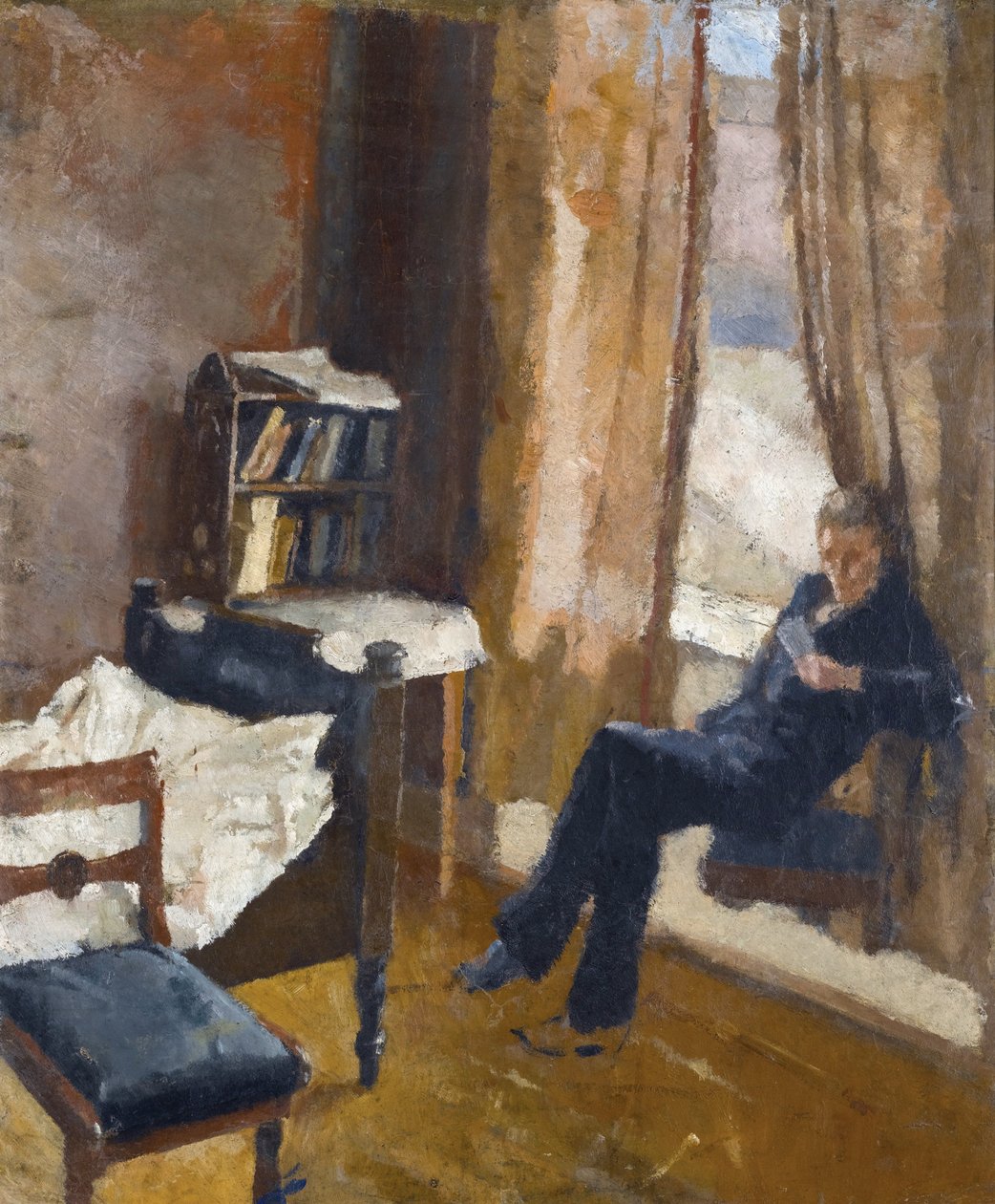 Andreas Reading par Munch, Edvard (1863-1944). Olej na kartonu, rozměr : 57x48, ca. 1882, Soukromá sbírka od Edvard Munch