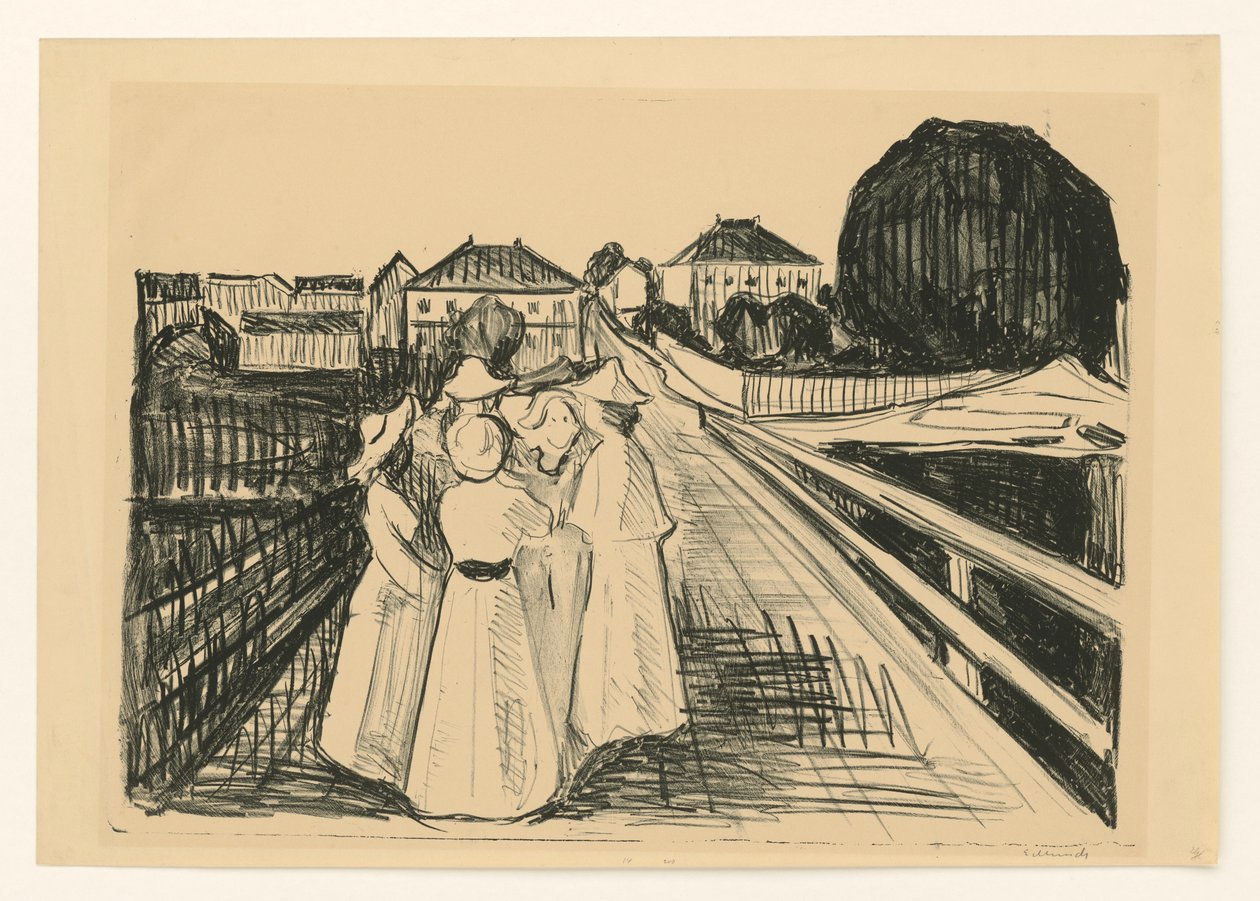 Na mostě od Edvard Munch