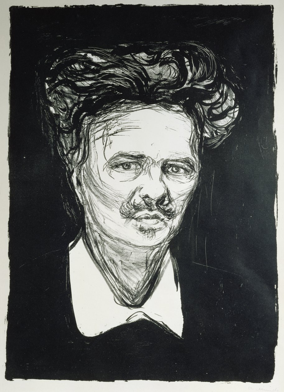 August Strindberg (litho) od Edvard Munch
