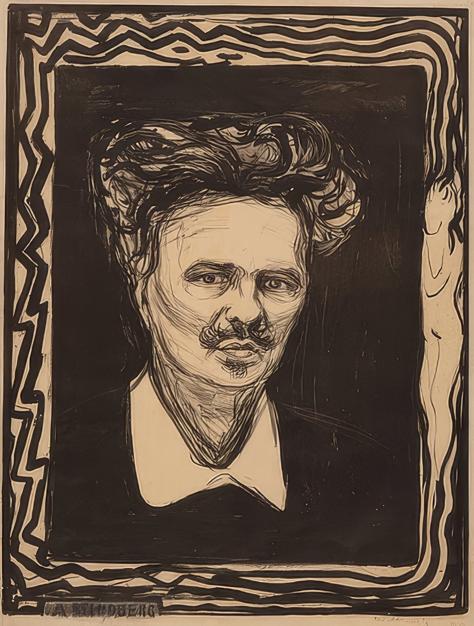 August Strindberg. 1896 od Edvard Munch
