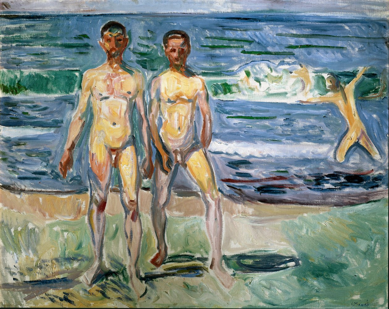 Bathers Painting od Edvarda Muncha (1863-1944) 1940-1942 Ne. 149,5x120 cm Vídeň, Kunsthistorisches Museum, Nue Gallery in der Stallburg od Edvard Munch