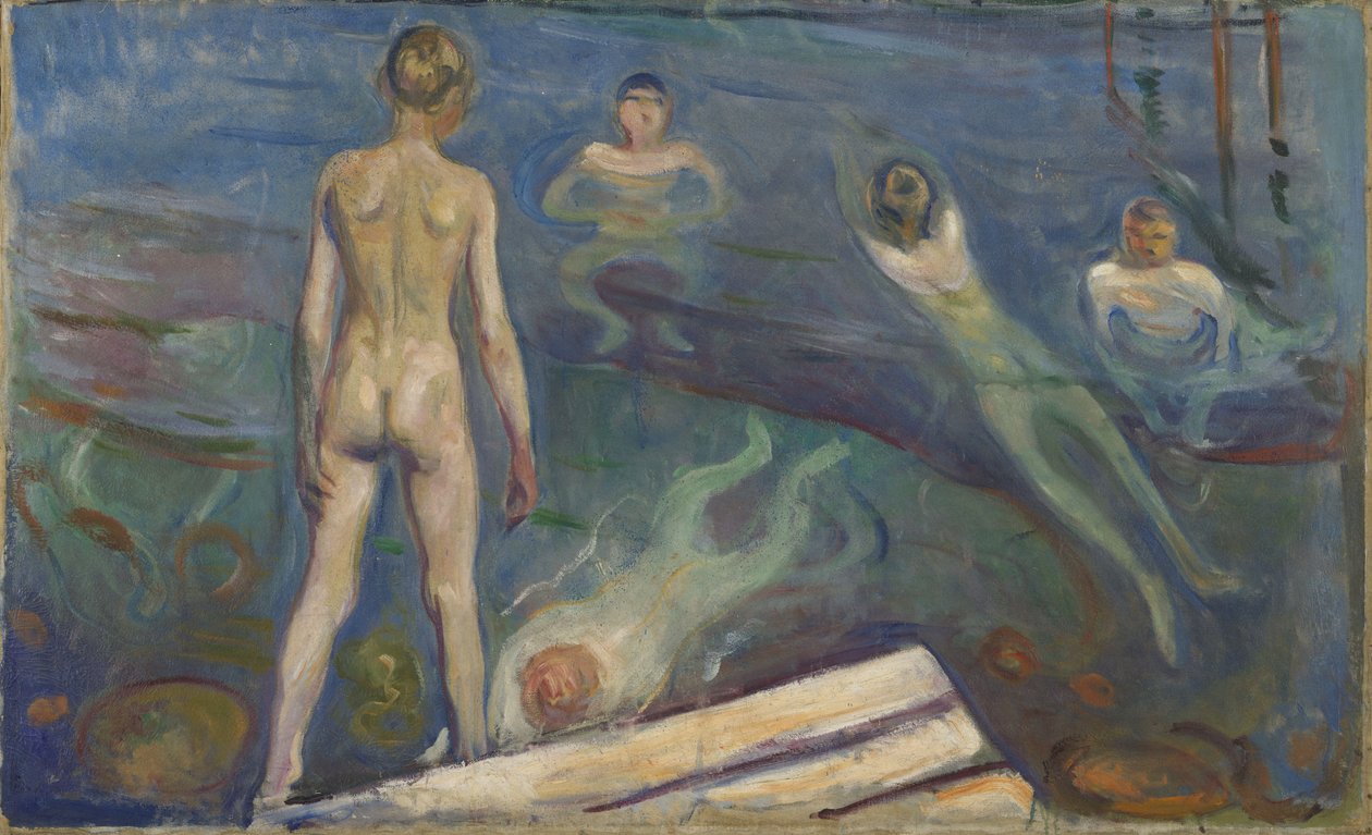 Koupající se chlapci (olej na plátně) od Edvard Munch