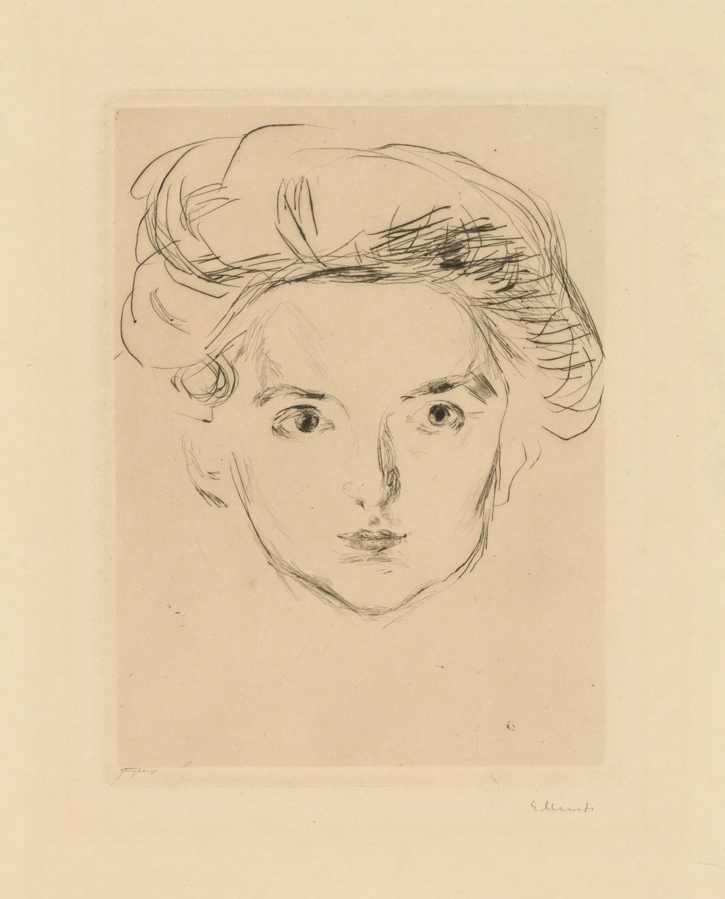 Berlínská kokota (dívčí hlava) od Edvard Munch