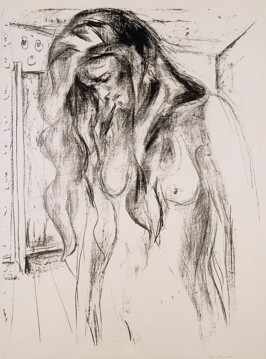 plačící dívka; plačící dívka od Edvard Munch
