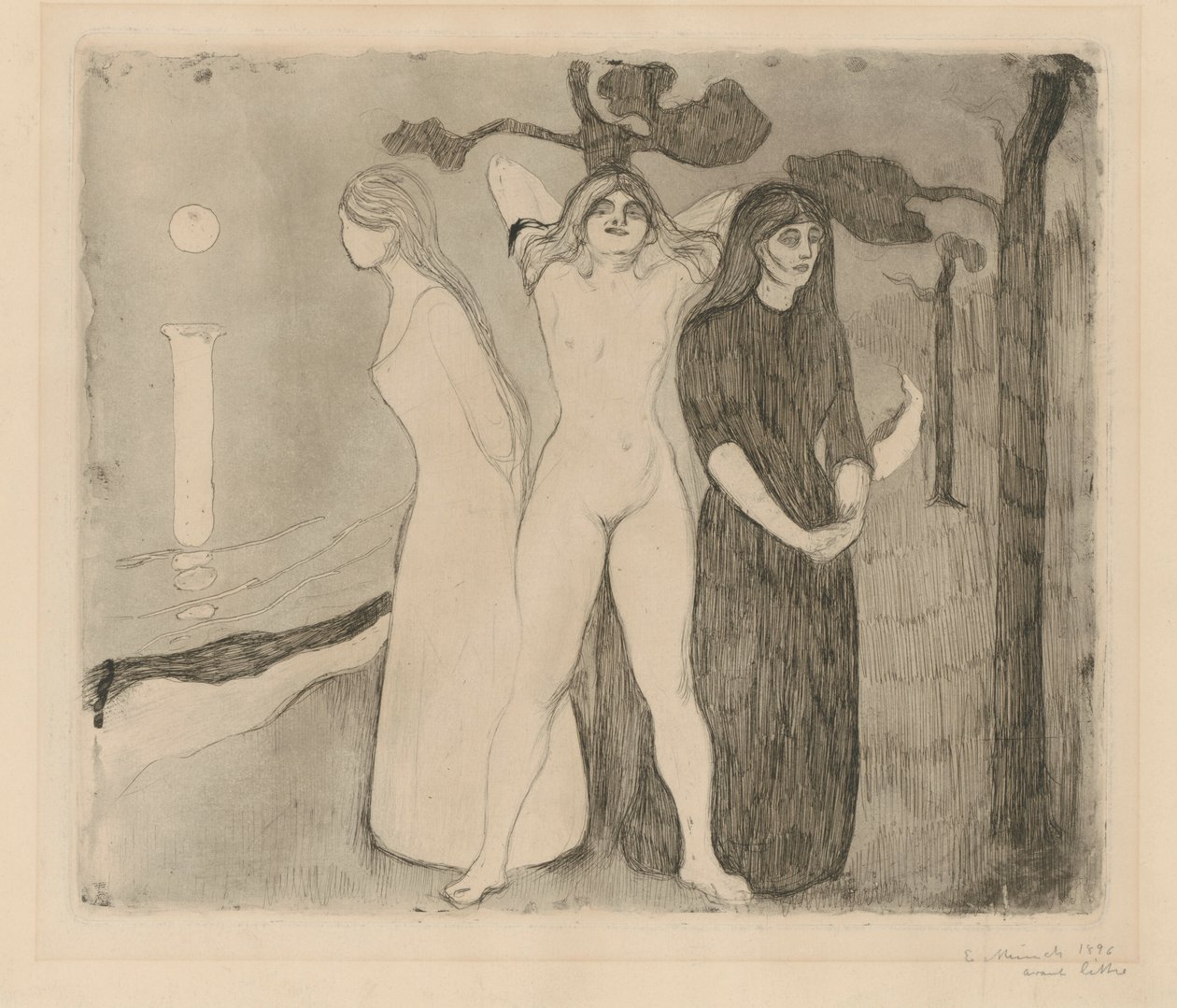 Žena II (Sfinga; žena ve třech fázích) od Edvard Munch