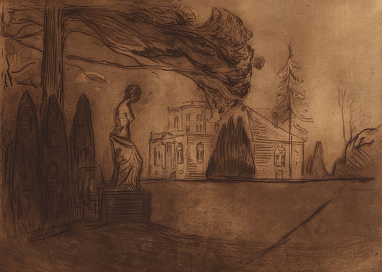 Zahrada v noci. 1902 od Edvard Munch