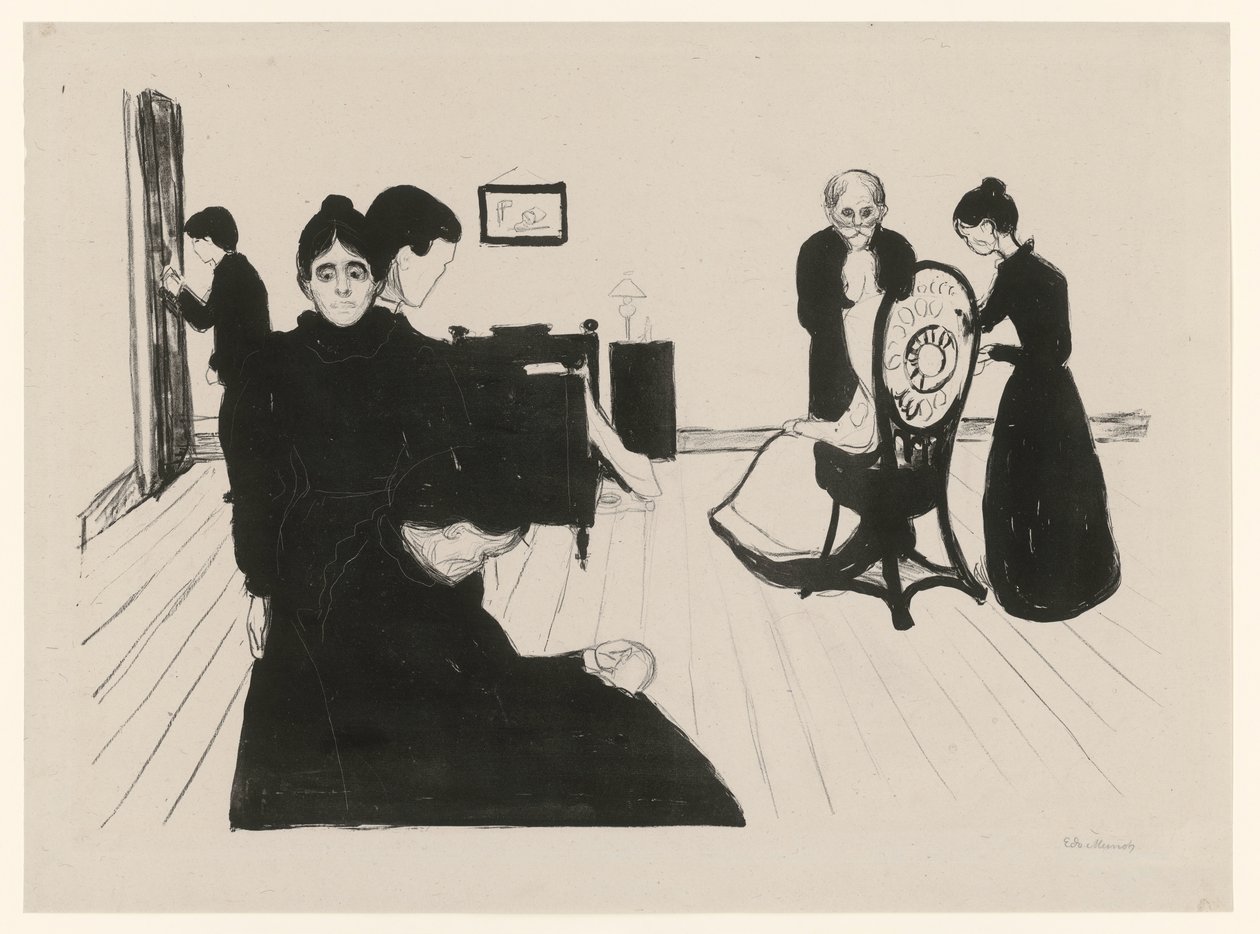 Smrt v nemocničním pokoji od Edvard Munch