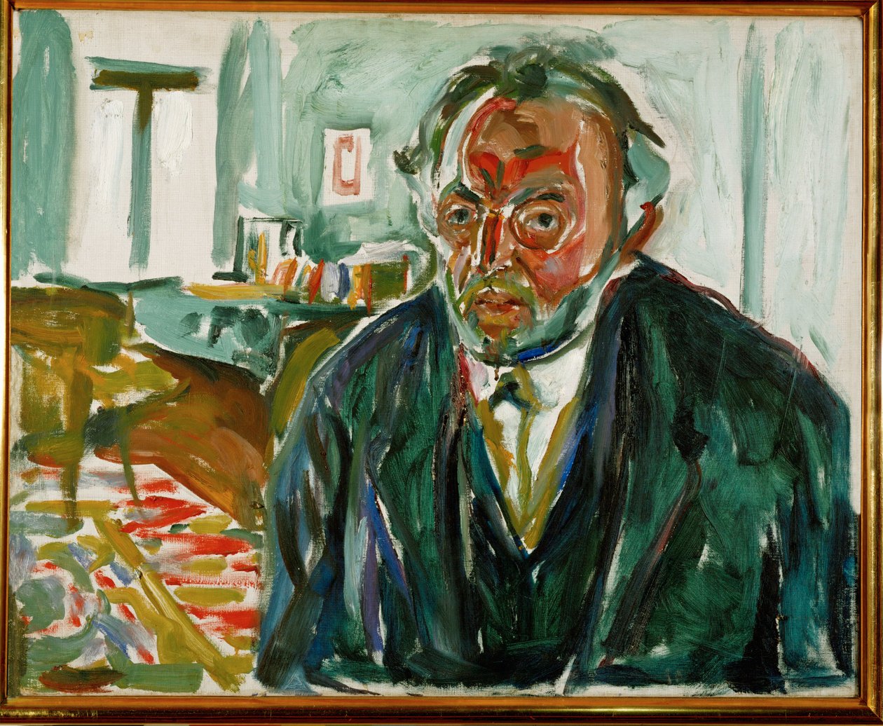 Edvard Munch, autoportrét po španělské chřipce (olej na plátně) od Edvard Munch