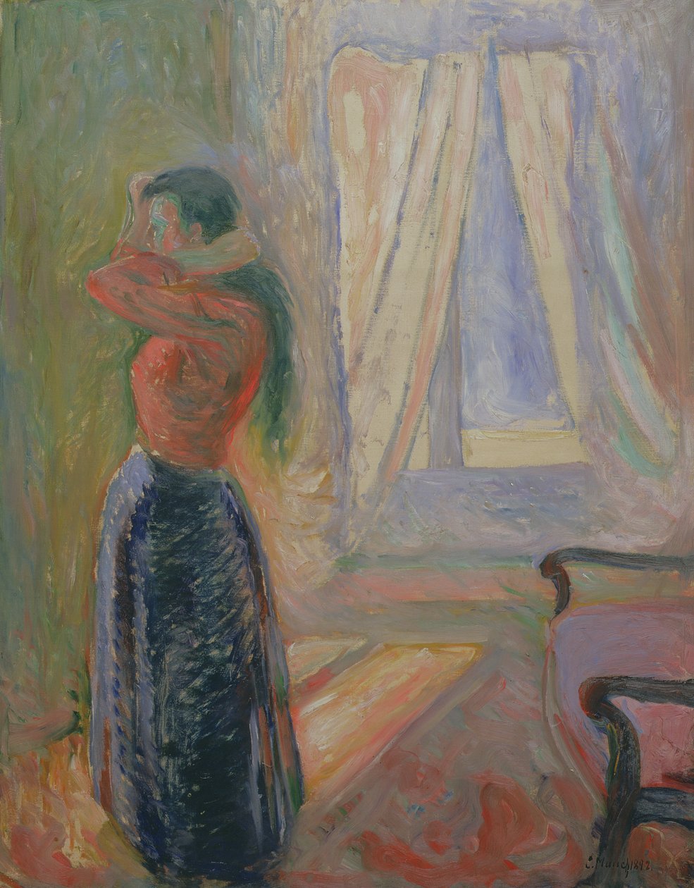 Žena na toaletě, 1892 od Edvard Munch