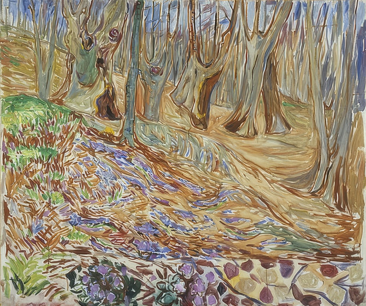 Jaro v jilmovém lese. Kolem roku 1923 od Edvard Munch
