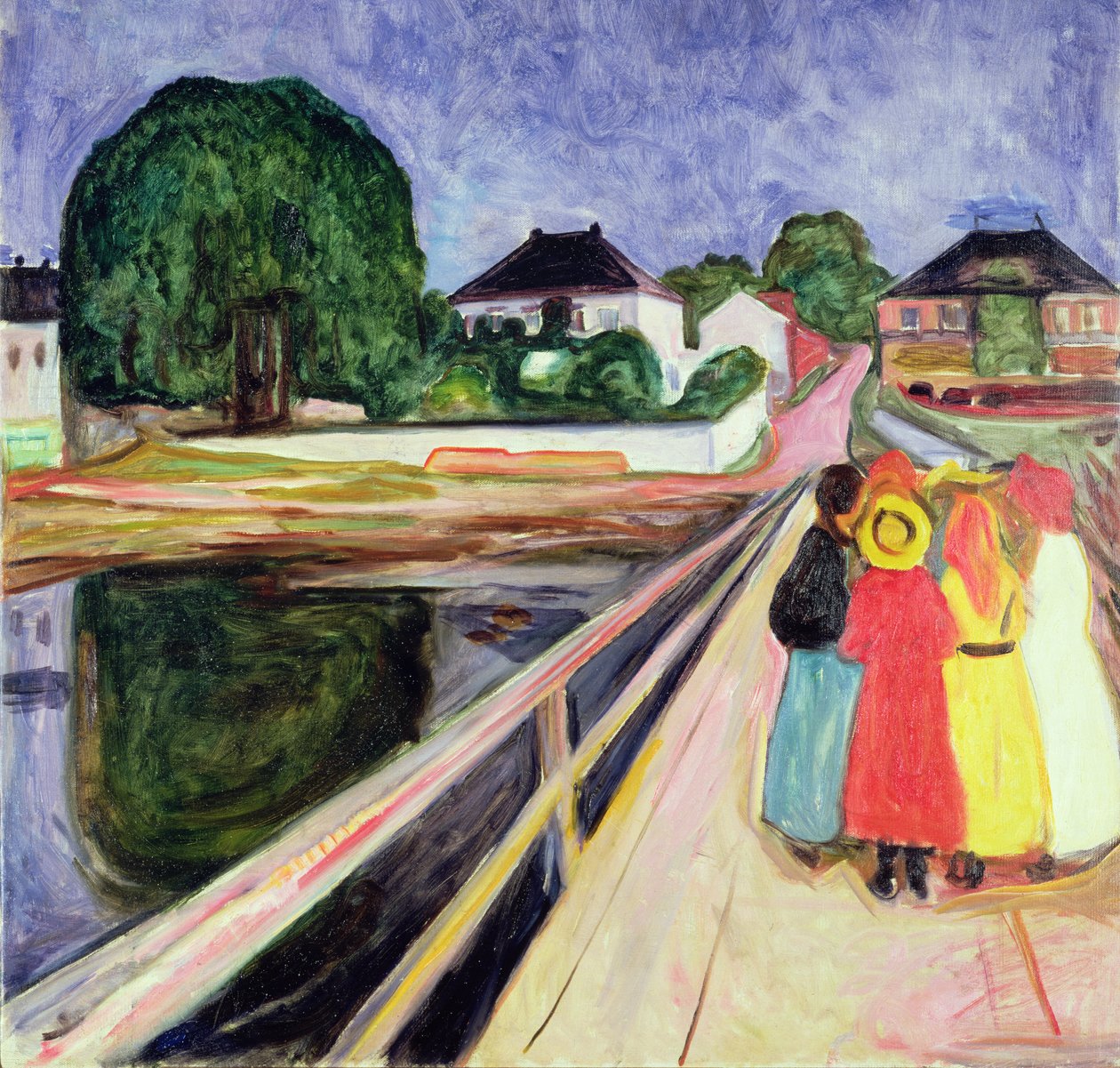Dívky na mostě (olej na plátně) od Edvard Munch