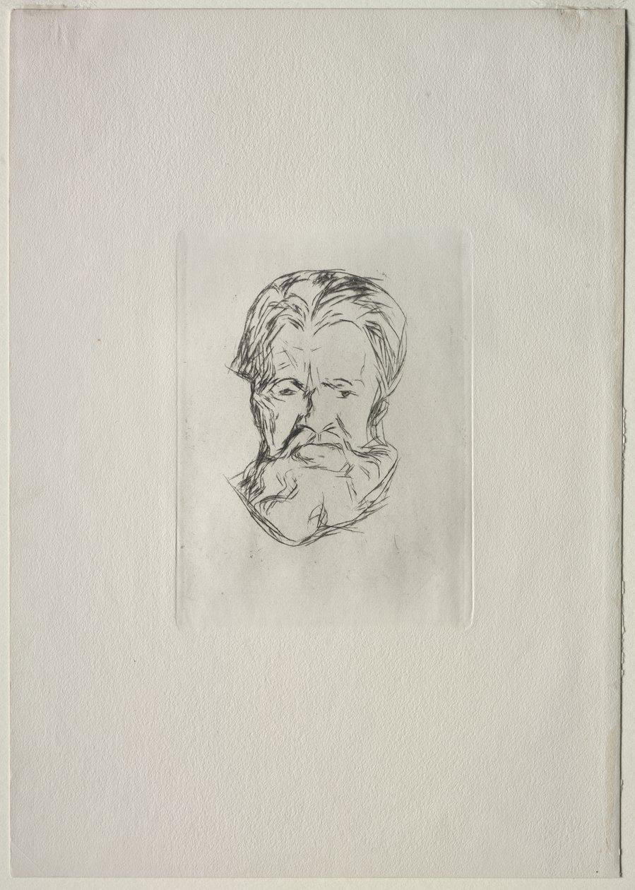 Hlava muže od Edvard Munch