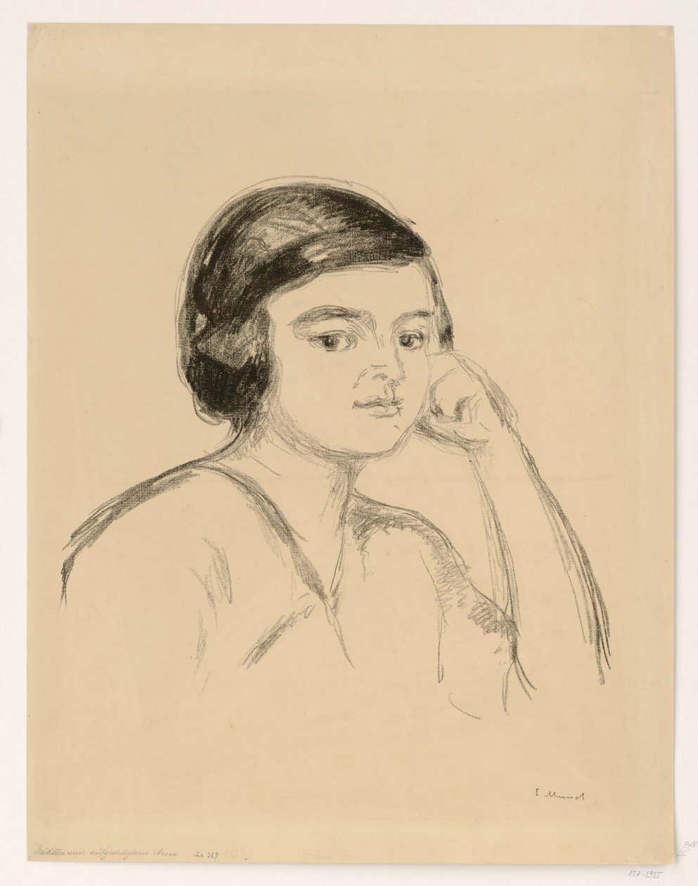 Mladá žena (mladá žena s rukou na tváři; dívka s podepřenou paží) od Edvard Munch