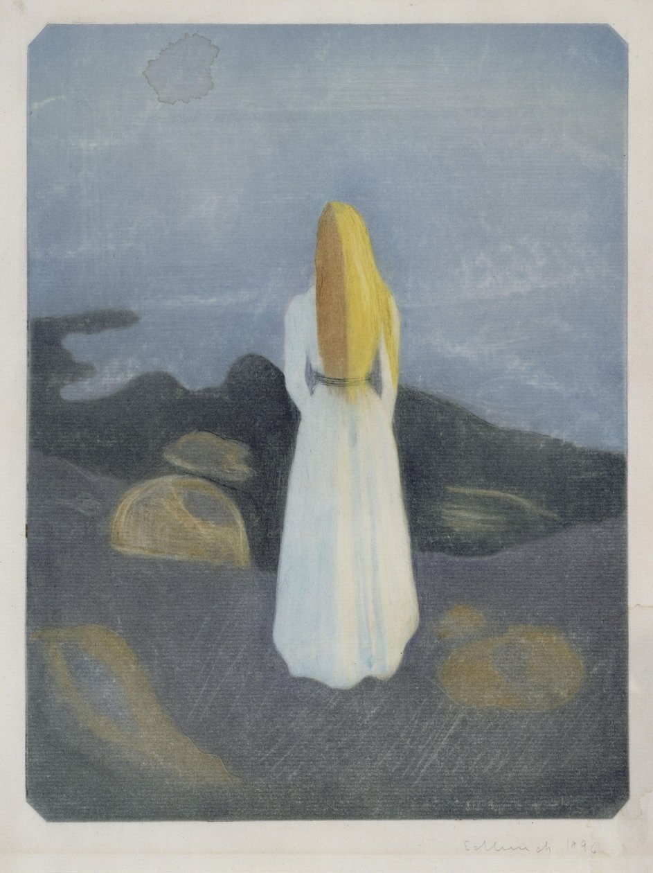 Mladá žena na pláži (Osamělá) od Edvard Munch