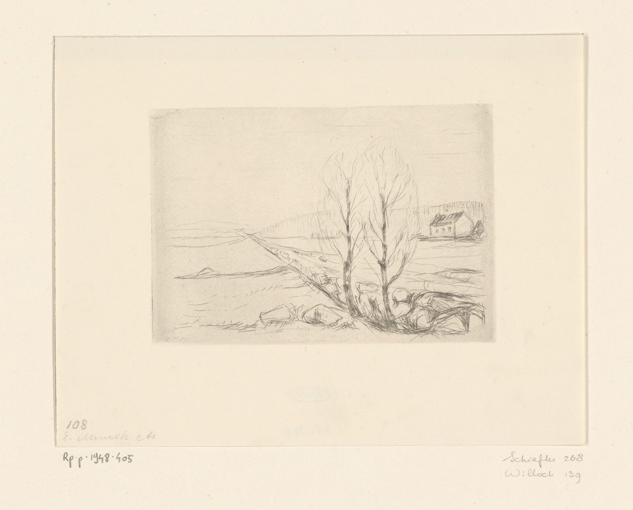 Krajina s domem Norská krajina (původní název) od Edvard Munch