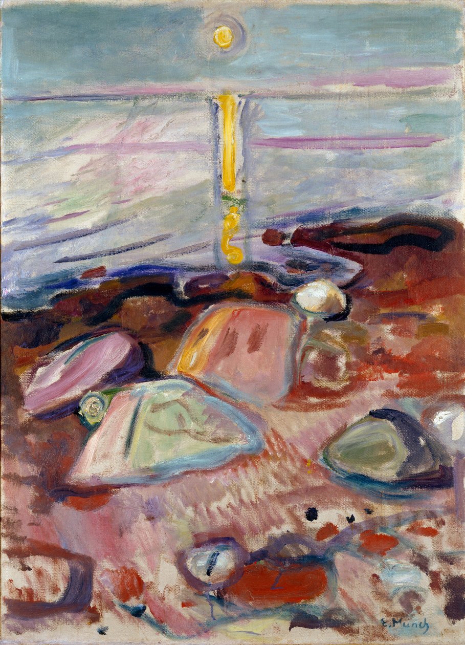 Měsíční svit na pláži Obraz Edvarda Muncha (1863-1944) 1904-1905 Rozm. 90x65 cm Oslo, Městské umělecké sbírky od Edvard Munch