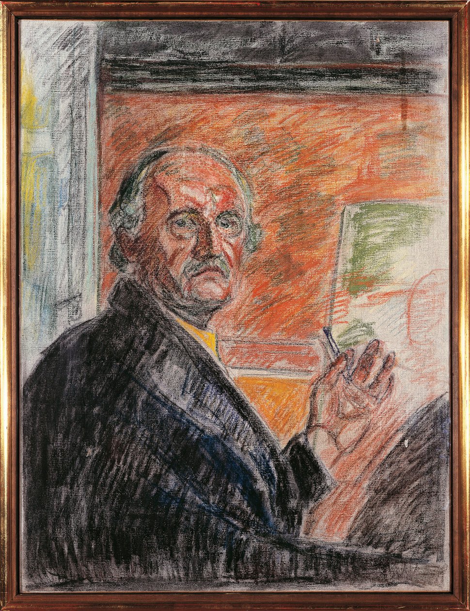 Norsko, Oslo, Autoportrét křídou od Edvard Munch