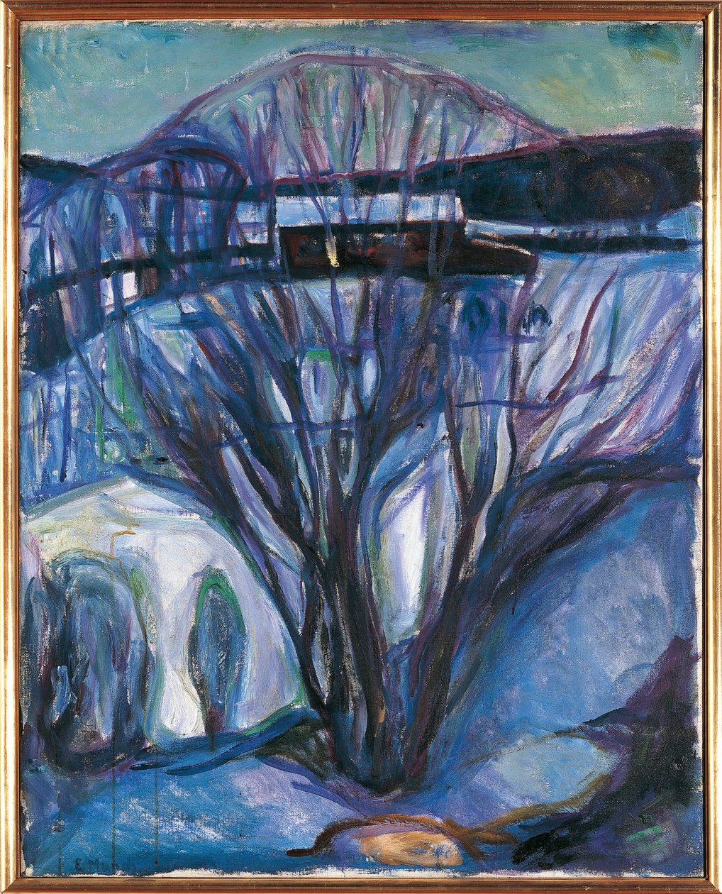 Norsko, Oslo, zimní krajina, Ekely od Edvard Munch