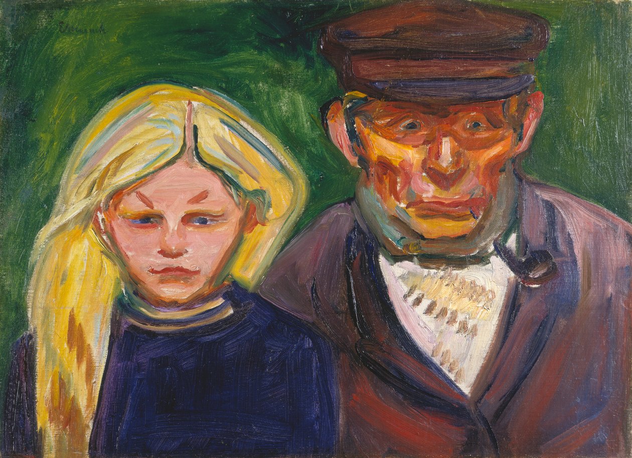 Starý rybář a jeho dcera od Edvard Munch