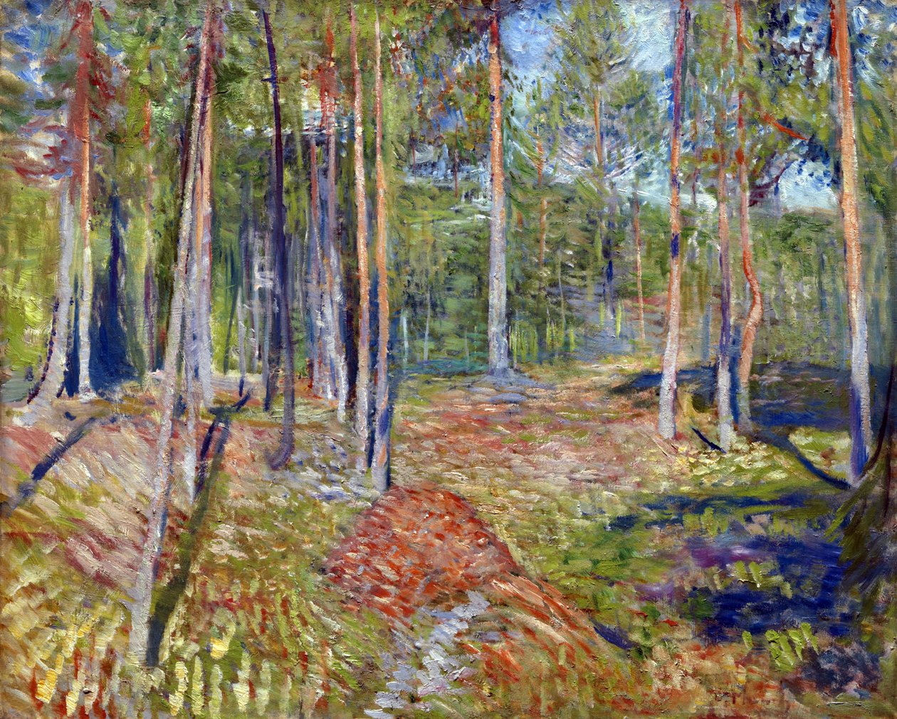 Borový les - obraz Edvarda Muncha (1863-1944) od Edvard Munch