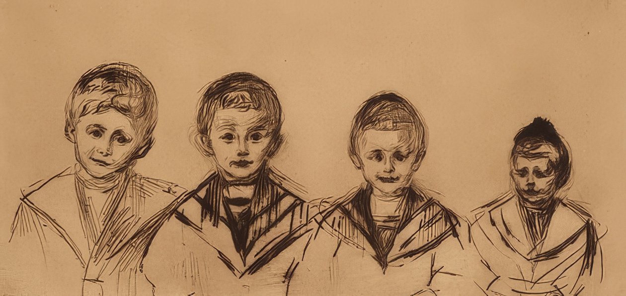 Portrét čtyř lipových chlapců. 1902 od Edvard Munch