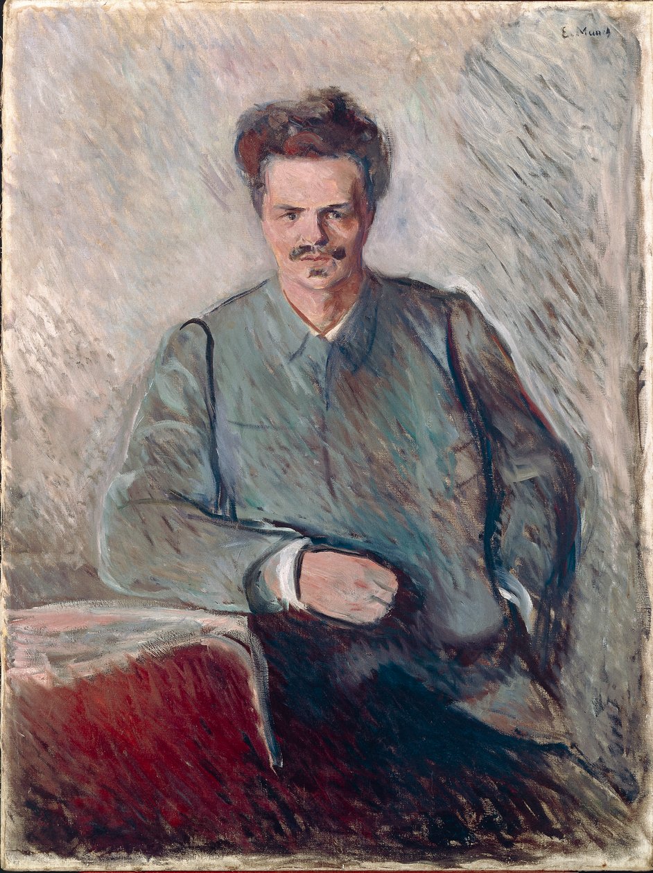 Portrét Johana Augusta Strindberga (olej na plátně) od Edvard Munch