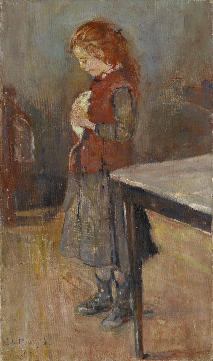Rusovlasá dívka s bílou krysou, 1886 od Edvard Munch