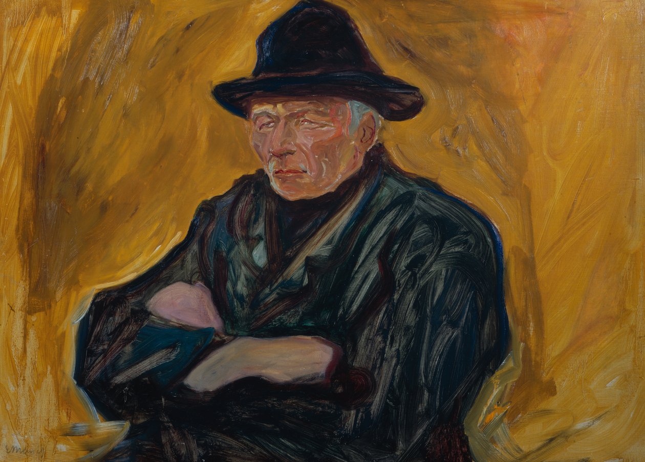 Námořník na žlutém pozadí, cca 1908 od Edvard Munch